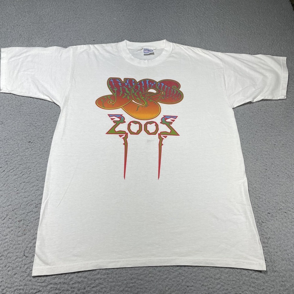 Vintage‎ Yes Shirt Mens XL White 2003 Tour Double Sided Band Tee All Sport
